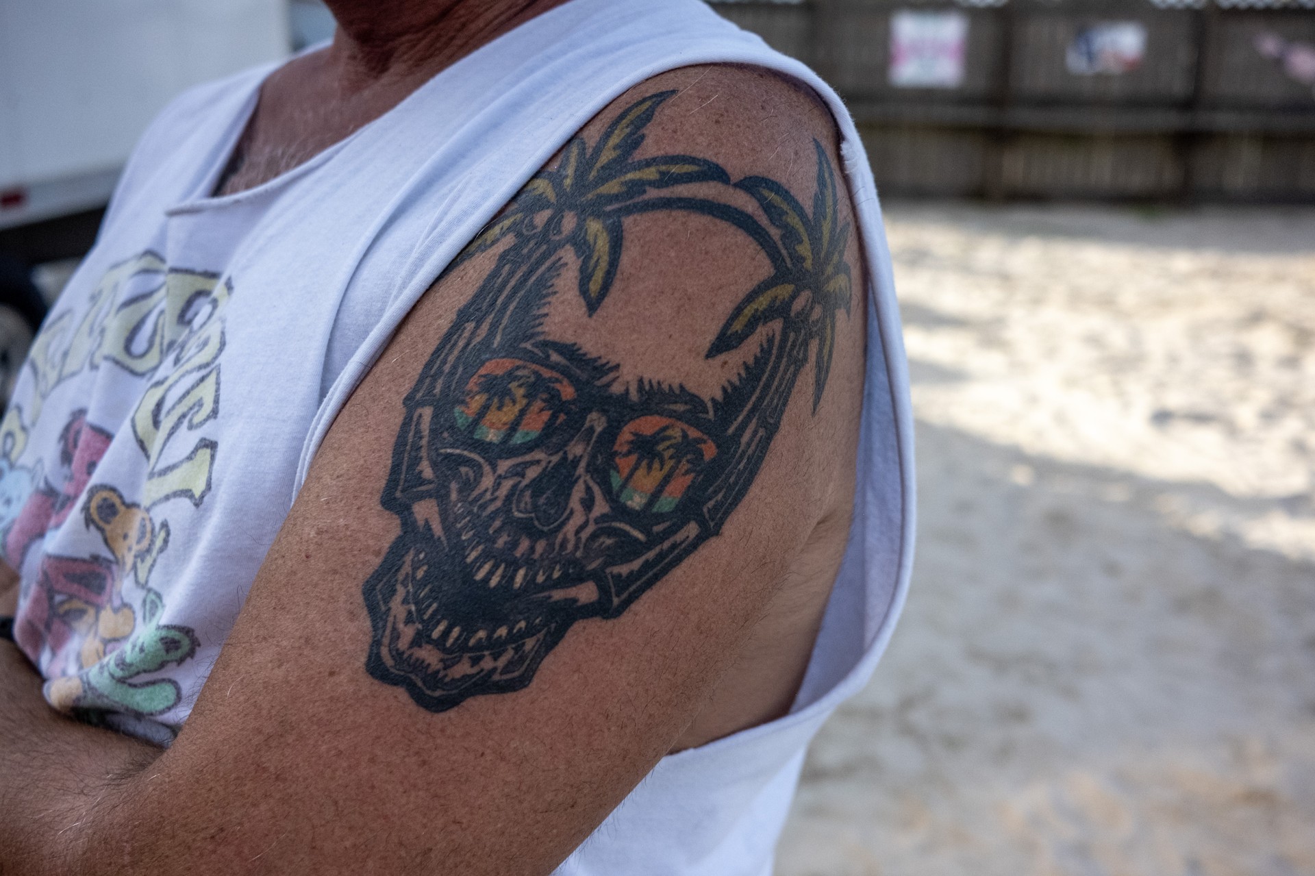 A Nauti Nation skull tattoo